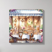 Elegante dames bij Parijse bakkerij Canvas Afdruk (Voorkant)