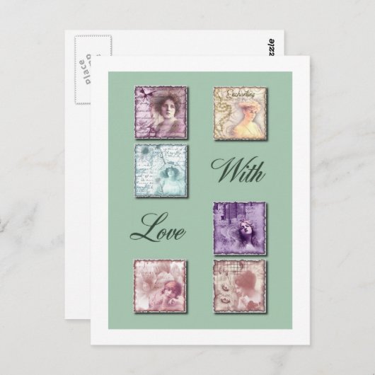 Elegante dames briefkaart (Voorkant / Achterkant)