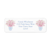 Elegante Dames Ginger Pot Vaas Roze Kersenbloesem Etiket (Voorkant)