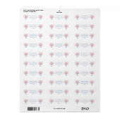 Elegante Dames Ginger Pot Vaas Roze Kersenbloesem Etiket (Full Sheet)