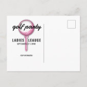 Elegante Dames Golf Feest Design Uitnodiging Briefkaart (Achterkant)