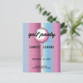 Elegante Dames Golf Feest Design Uitnodiging Briefkaart (Staand voorkant)