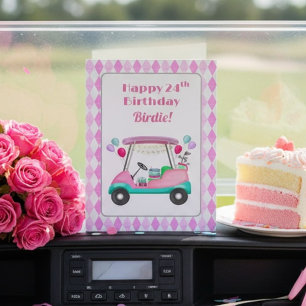 Elegante dames golf feestkar 24e verjaardag kaart
