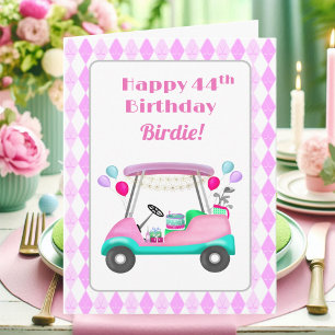 Elegante dames golf feestkar 44e verjaardag kaart