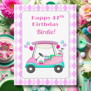 Elegante dames golf feestkar 47ste verjaardag kaart