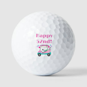 Elegante dames golf feestkar 52ste verjaardag golfballen