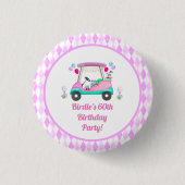 Elegante dames golf feestkar verjaardag ronde button 3,2 cm (Voorkant)
