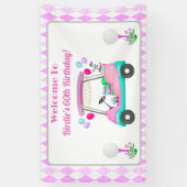 Elegante dames golf feestkar verjaardag spandoek (Verticaal)