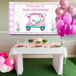 Elegante dames golf feestkar verjaardag spandoek