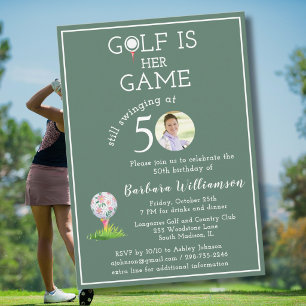 *Elegante Dames Golf Foto 50e Verjaardagsfeestje Kaart