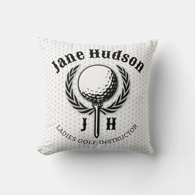 Elegante Dames Golf Monogram Ontwerp Kussen (Voorkant)