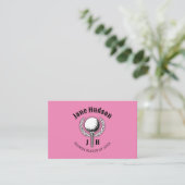 Elegante Dames Golf Monogram Ontwerp Visitekaartje (Staand voorkant)