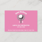 Elegante Dames Golf Monogram Ontwerp Visitekaartje (Achterkant)
