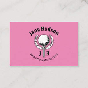 Elegante Dames Golf Monogram Ontwerp Visitekaartje