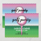 Elegante dames golfparty ontwerp save the date (Voorkant / Achterkant)