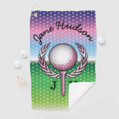 Elegante dames Monogram Golf Design Golfhanddoek (Insitu)