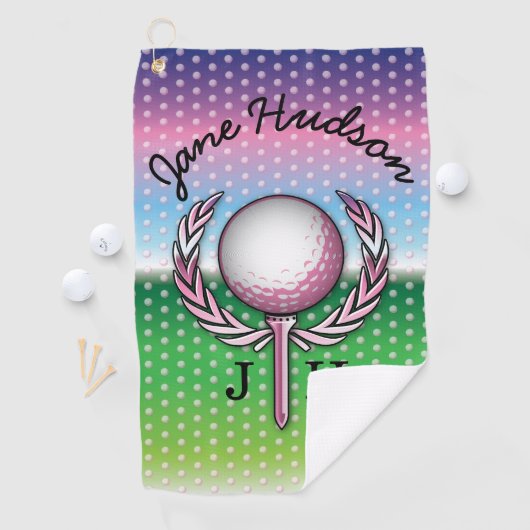 Elegante dames Monogram Golf Design Golfhanddoek (Insitu)