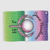 Elegante dames Monogram Golf Design Golfhanddoek (Horizontaal)