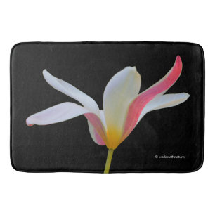 Elegante Dames Tulp Witte Roze Bloemen Badmat