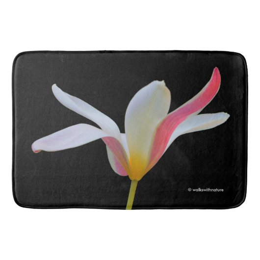 Elegante Dames Tulp Witte Roze Bloemen Badmat (Voorkant)