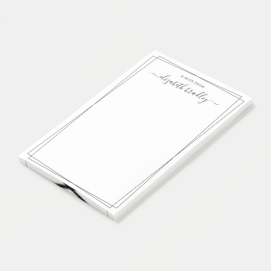 Elegante Damesachtige Monogram-handtekening Zwart  Post-it® Notes (Schuin)