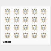 Elegante Damesgolf Monogram Vierkante Sticker (Vel)