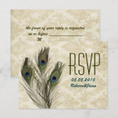 elegante  damespauw RSVP Uitnodiging Briefkaart (Voorkant / Achterkant)