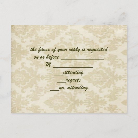 elegante  damespauw RSVP Uitnodiging Briefkaart (Achterkant)