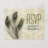 elegante  damespauw RSVP Uitnodiging Briefkaart (Voorkant)