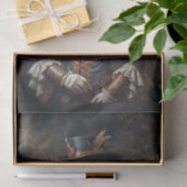 Elegante dandy ooievaar met bloem en hoge hoed tissuepapier (Geschenk)