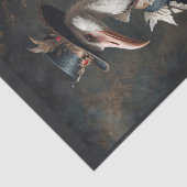 Elegante dandy ooievaar met bloem en hoge hoed tissuepapier (Detail)