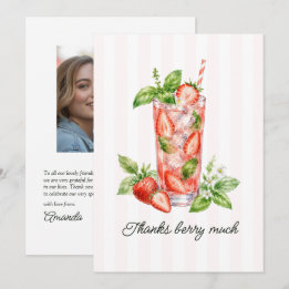 Elegante Dank Je Berry Veel Aardbeiencocktail Bedankkaart