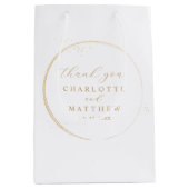 Elegante Dank Je Gouden Bruiloft  Medium Cadeauzakje (Voorkant)