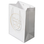 Elegante Dank Je Gouden Bruiloft  Medium Cadeauzakje (Achterkant Gekanteld)
