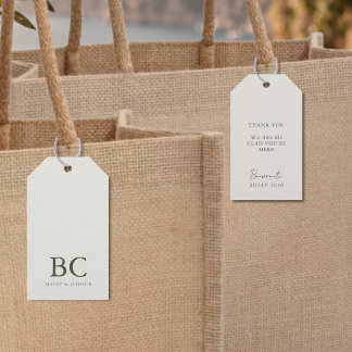 Elegante Dank Je Trouwlocatie Huwelijk Groen Cadeaulabel