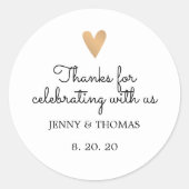 Elegante Dank je voor je schone trouwfeest Ronde Sticker (Voorkant)