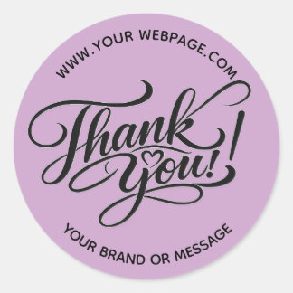 Elegante “Dank je wel” handgeschreven ontwerp met Ronde Sticker