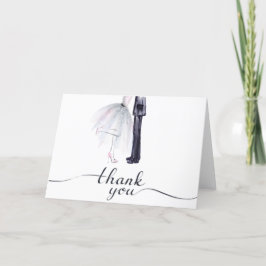 Elegante "Dank je wel" kaart voor de bruidsdans