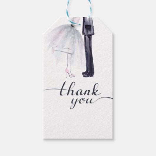Elegante "Dank je wel"-kaart voor de bruidsdans Cadeaulabel (Voorkant)