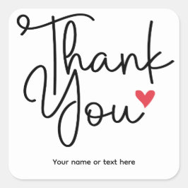 Elegante Dank Je Wel met hart Sticker 