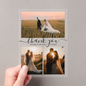 Elegante dank u 3 foto's bruiloft acryl uitnodigingen (Insitu (Draagbaar))