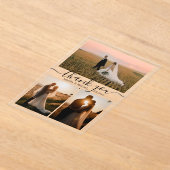 Elegante dank u 3 foto's bruiloft acryl uitnodigingen (Laagn)