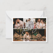 Elegante dank u 4 foto's Collage bruiloft chic Notitiekaartje (Voorkant)
