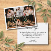 Elegante dank u 4 foto's Collage bruiloft chic Notitiekaartje