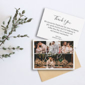 Elegante dank u 4 foto's Collage bruiloft chic Notitiekaartje