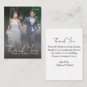 Elegante dank u, bruiloft vervaagde foto notitiekaartje (Voorkant / Achterkant)