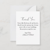 Elegante dank u, bruiloft vervaagde foto notitiekaartje (Achterkant)