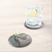 Elegante dank u bruiloft vervaagde foto ronde kartonnen onderzetter (Insitu)