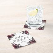 Elegante dank u Gothic bloemen bruiloft Kartonnen Onderzetters (Insitu)