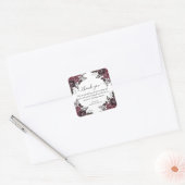 Elegante dank u Gothic Bloemen Halloween bruiloft Vierkante Sticker (Envelop)